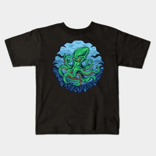 Octopus Monster Kraken Deep Sea Kids T-Shirt